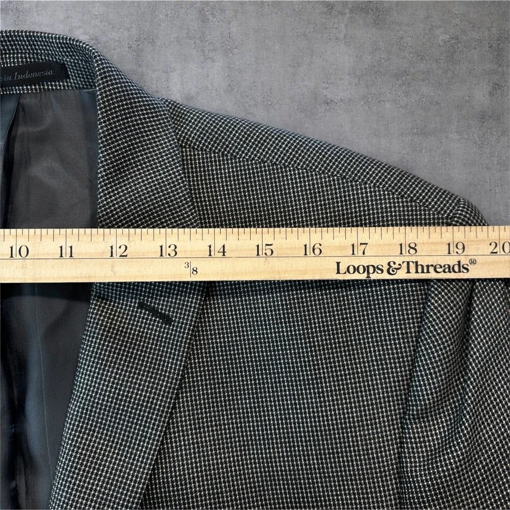 CALVIN KLEIN Men's Blazer Sport Coat Two Button Suit Jacket 44L Gray Silk/Wool